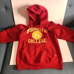 Brooklyn College Russell Red w/Yellow Lettering Hoodie Sweatshirt Women's Size L